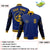 Custom Royal Blue Navy Bomber Full-Snap Varsity Letterman Two Tone Jacket