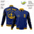 Custom Royal Blue Navy Bomber Full-Snap Varsity Letterman Two Tone Jacket