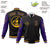 Custom Black Purple Bomber Full-Snap Varsity Letterman Two Tone Jacket