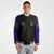 Custom Black Purple Bomber Full-Snap Varsity Letterman Two Tone Jacket