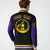 Custom Black Purple Bomber Full-Snap Varsity Letterman Two Tone Jacket