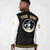 Custom Black White Bomber Full-Snap Varsity Letterman Two Tone Jacket