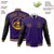 Custom Purple Black Bomber Full-Snap Varsity Letterman Two Tone Jacket