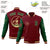 Custom Crimson Green Bomber Full-Snap Varsity Letterman Two Tone Jacket