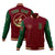 Custom Crimson Green Bomber Full-Snap Varsity Letterman Two Tone Jacket