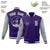 Custom Purple Gray Bomber Full-Snap Varsity Letterman Two Tone Jacket