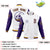 Custom White Purple Bomber Full-Snap Varsity Letterman Two Tone Jacket