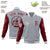 Custom Gray Crimson Bomber Full-Snap Varsity Letterman Two Tone Jacket