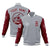 Custom Gray Crimson Bomber Full-Snap Varsity Letterman Two Tone Jacket