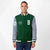 Custom Green Gray Bomber Full-Snap Varsity Letterman Two Tone Jacket