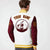 Custom White Crimson Bomber Full-Snap Varsity Letterman Two Tone Jacket