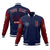 Custom Navy Crimson Bomber Full-Snap Varsity Letterman Two Tone Jacket