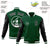 Custom Green Black Bomber Full-Snap Varsity Letterman Two Tone Jacket