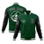 Custom Green Black Bomber Full-Snap Varsity Letterman Two Tone Jacket