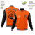 Custom Orange Black Bomber Full-Snap Varsity Letterman Two Tone Jacket