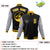 Custom Black Gray Bomber Full-Snap Varsity Letterman Two Tone Jacket