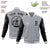 Custom Gray Black Bomber Full-Snap Varsity Letterman Two Tone Jacket