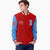 Custom Red Powder Blue Bomber Full-Snap Varsity Letterman Two Tone Jacket