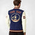 Custom Navy Cream Bomber Full-Snap Varsity Letterman Two Tone Jacket