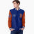 Custom Royal Blue Orange Bomber Full-Snap Varsity Letterman Two Tone Jacket