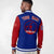 Custom Royal Blue Red Bomber Full-Snap Varsity Letterman Two Tone Jacket