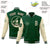 Custom Green Cream Bomber Full-Snap Varsity Letterman Two Tone Jacket