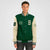 Custom Green Cream Bomber Full-Snap Varsity Letterman Two Tone Jacket