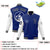 Custom Royal Blue White Bomber Full-Snap Varsity Letterman Two Tone Jacket