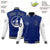 Custom Royal Blue White Bomber Full-Snap Varsity Letterman Two Tone Jacket