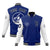 Custom Royal Blue White Bomber Full-Snap Varsity Letterman Two Tone Jacket