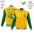 Custom Gold-1 Kelly Green Bomber Full-Snap Varsity Letterman Two Tone Jacket