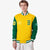 Custom Gold-1 Kelly Green Bomber Full-Snap Varsity Letterman Two Tone Jacket