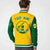 Custom Gold-1 Kelly Green Bomber Full-Snap Varsity Letterman Two Tone Jacket