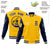 Custom Gold-1 Navy Bomber Full-Snap Varsity Letterman Two Tone Jacket