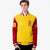 Custom Gold-1 Red Bomber Full-Snap Varsity Letterman Two Tone Jacket