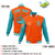 Custom Orange Aqua Bomber Full-Snap Varsity Letterman Two Tone Jacket