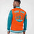 Custom Orange Aqua Bomber Full-Snap Varsity Letterman Two Tone Jacket