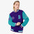 Custom Purple Aqua Bomber Full-Snap Varsity Letterman Two Tone Jacket