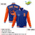 Custom Royal Blue Orange Bomber Full-Snap Varsity Letterman Two Tone Jacket