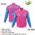 Custom Pink Powder Blue Bomber Full-Snap Varsity Letterman Two Tone Jacket