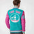 Custom Bright Green Pink Bomber Full-Snap Varsity Letterman Two Tone Jacket