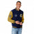 Custom Navy Old-Gold Bomber Full-Snap Varsity Letterman Two Tone Jacket