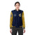 Custom Navy Old-Gold Bomber Full-Snap Varsity Letterman Two Tone Jacket