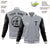 Custom Gray Black Bomber Full-Snap Varsity Letterman Two Tone Jacket