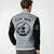 Custom Gray Black Bomber Full-Snap Varsity Letterman Two Tone Jacket