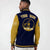 Custom Navy Old-Gold Bomber Full-Snap Varsity Letterman Two Tone Jacket