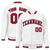 Custom White Red-Black Bomber Full-Snap Varsity Letterman Jacket