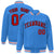 Custom Light Blue Red-White Bomber Full-Snap Varsity Letterman Jacket