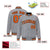 Custom Gray Orange-Black Bomber Full-Snap Varsity Letterman Jacket