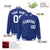 Custom Sky-Blue White Bomber Full-Snap Varsity Letterman Jacket